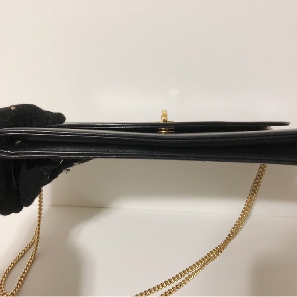 Authentic Dior black leather clutch bag with golden hardware - Picture 6 of 12